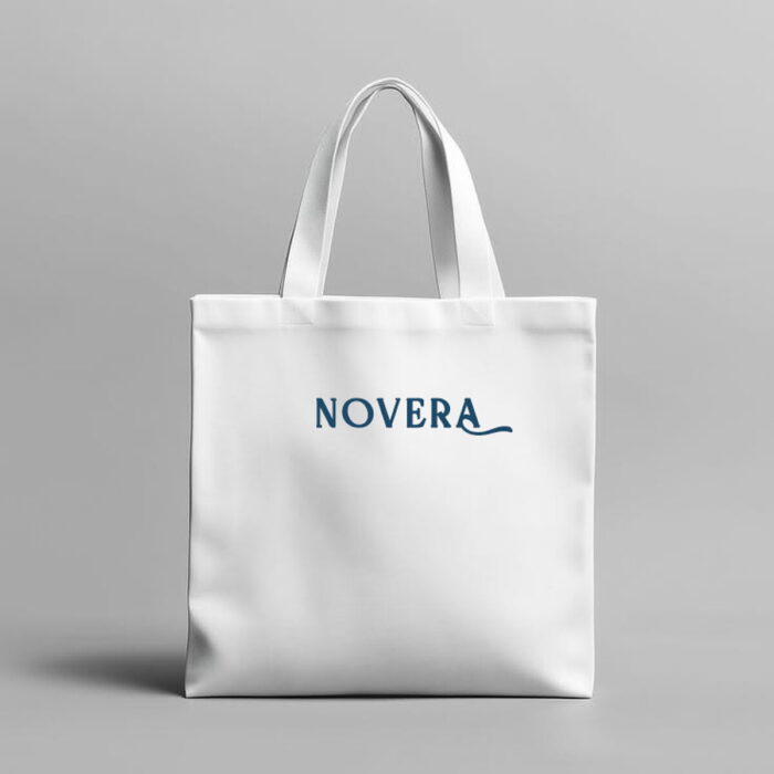 NOVERA Logo Tote Bag – White